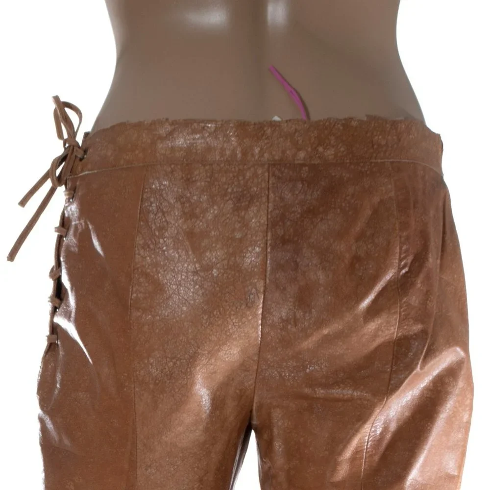 Emanuel Ungaro Fuchsia Leather pants - Size 6 - Picture 5 of 14